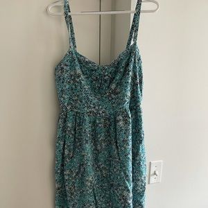 Torrid Blue Floral Spaghetti Strap Dress